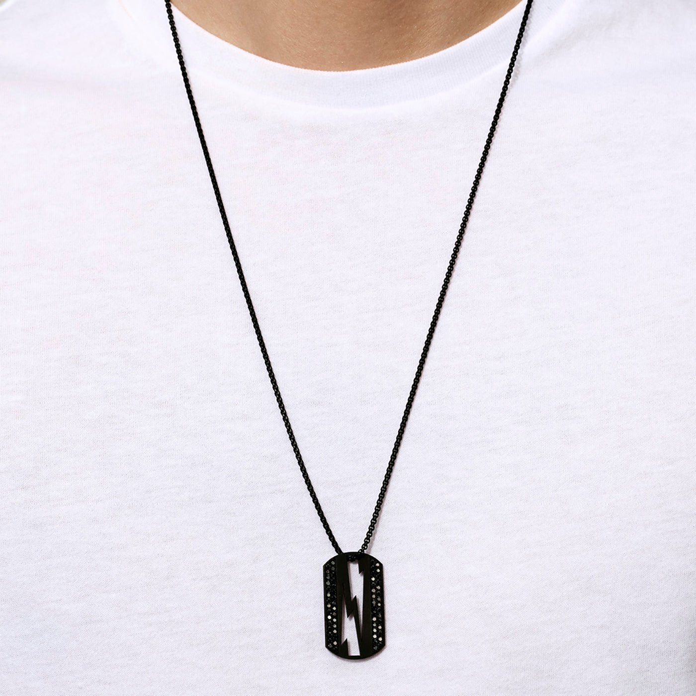 Collier Lovetag diamants noirs