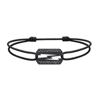Bracelet cordon Lovetag diamants noirs