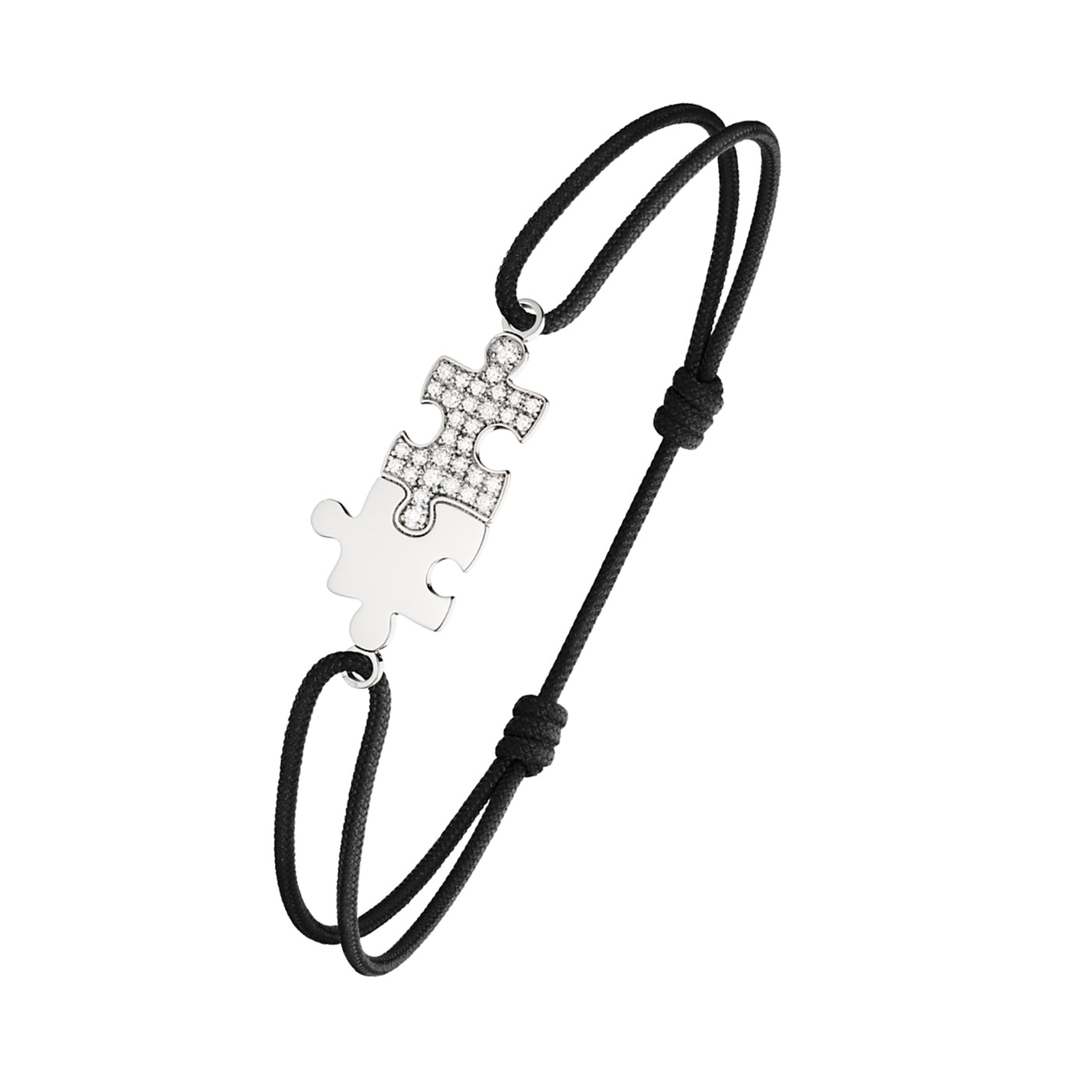 Puzzle Duo diamond cord bracelet