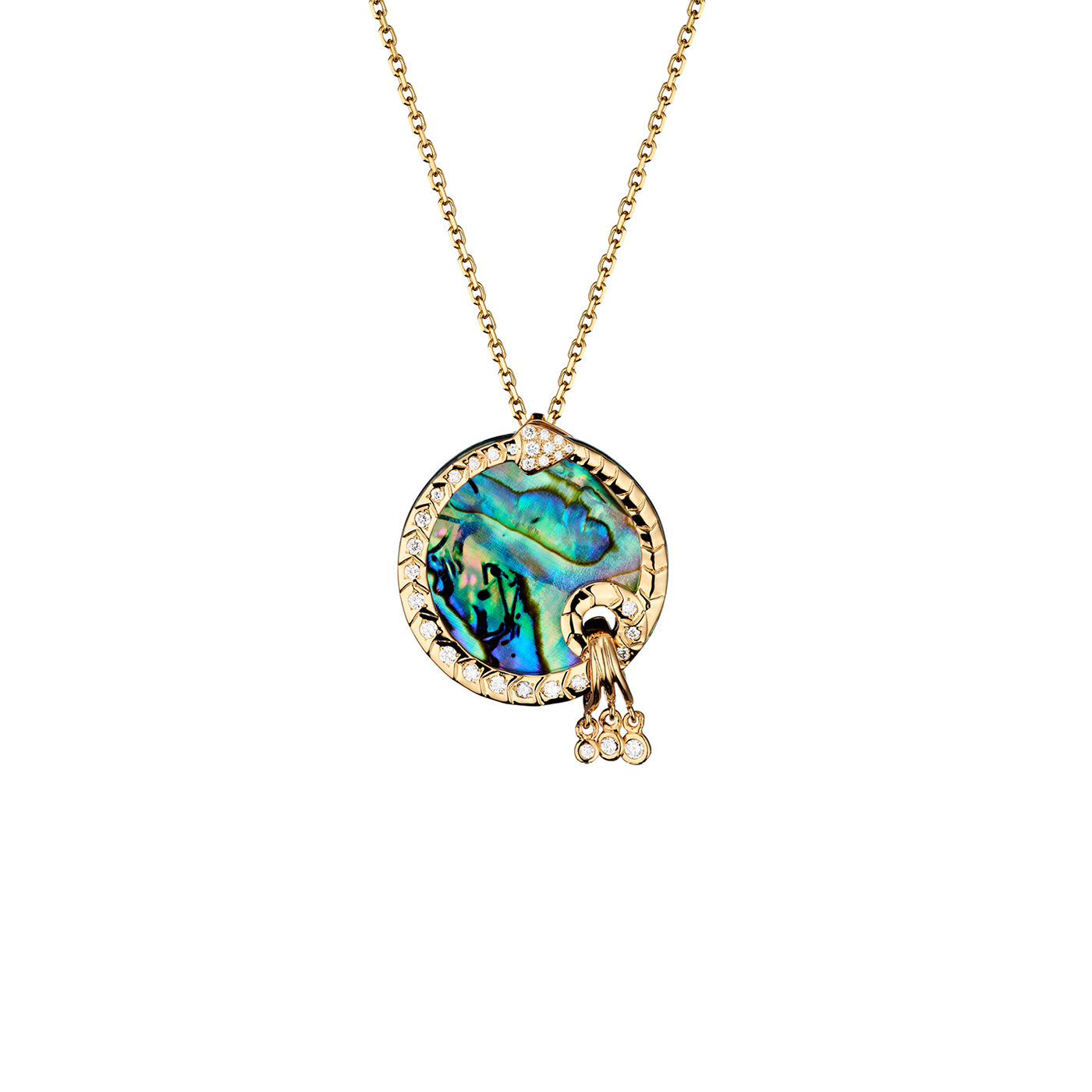 Collier Talisman abalone & diamants - Infinity