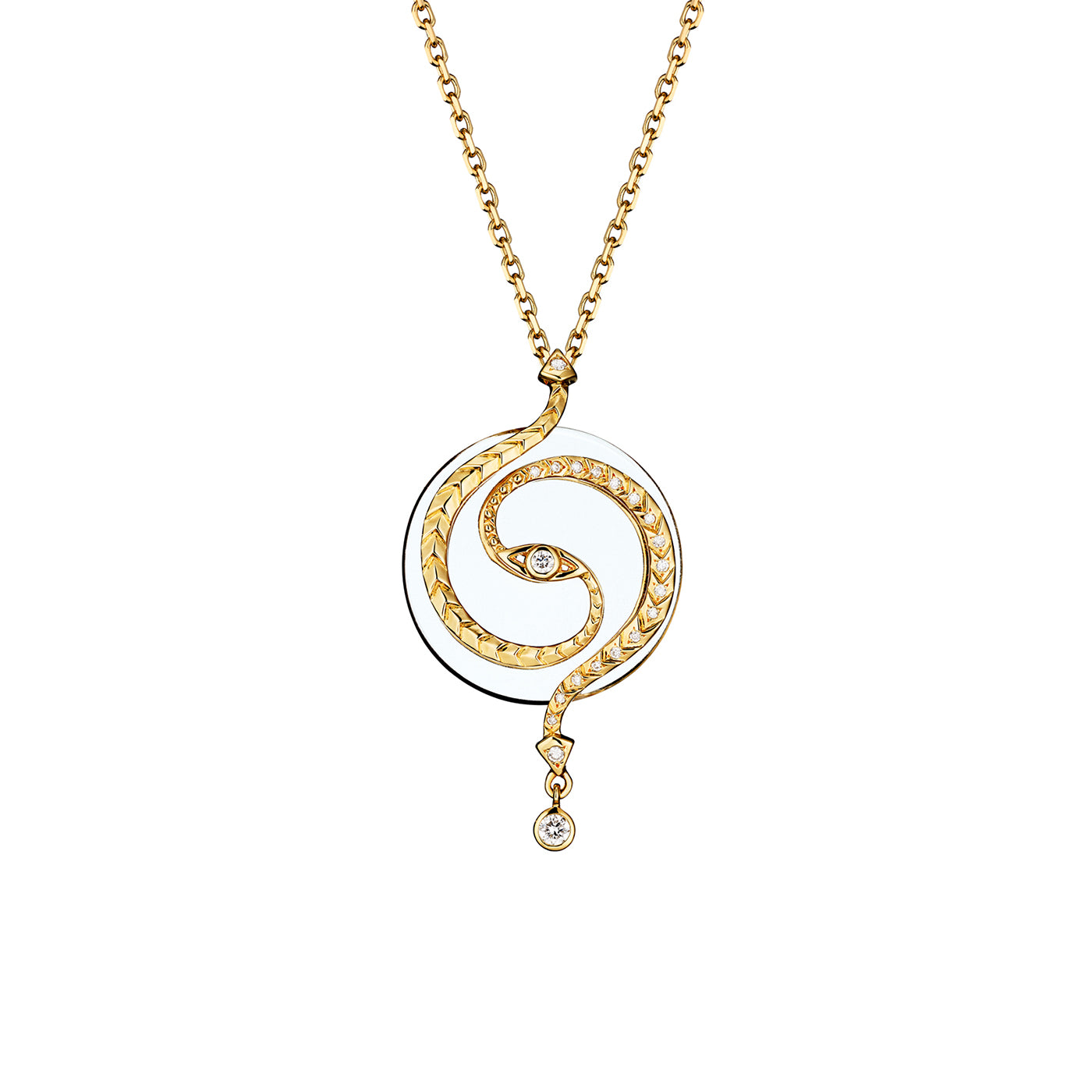 Collier Talisman cristal de roche & diamants - Reborn