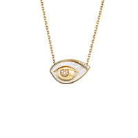 Collier Talisman nacre & diamants - Protection