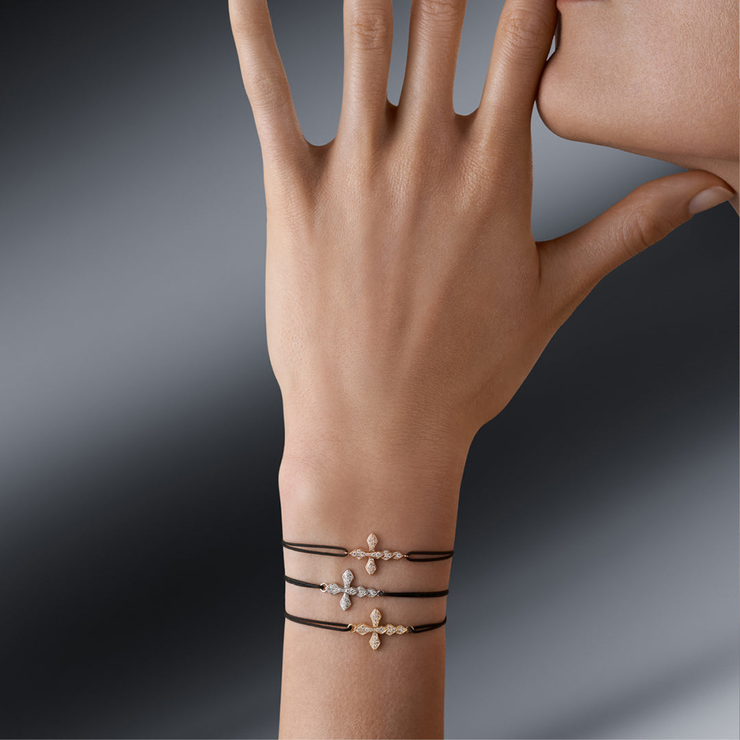 Bracelet cordon Python diamants
