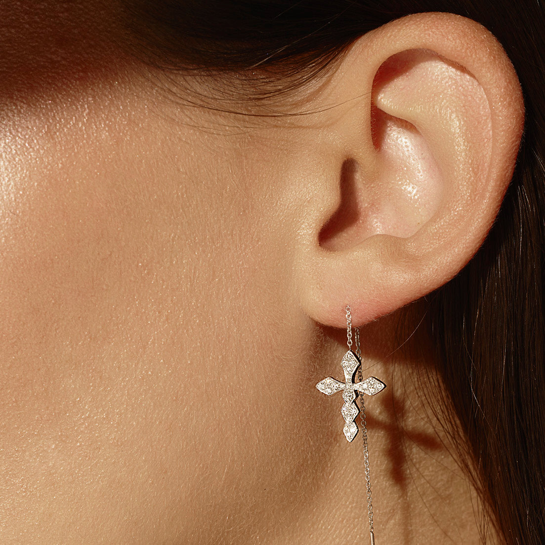Boucle d'oreille Python diamants