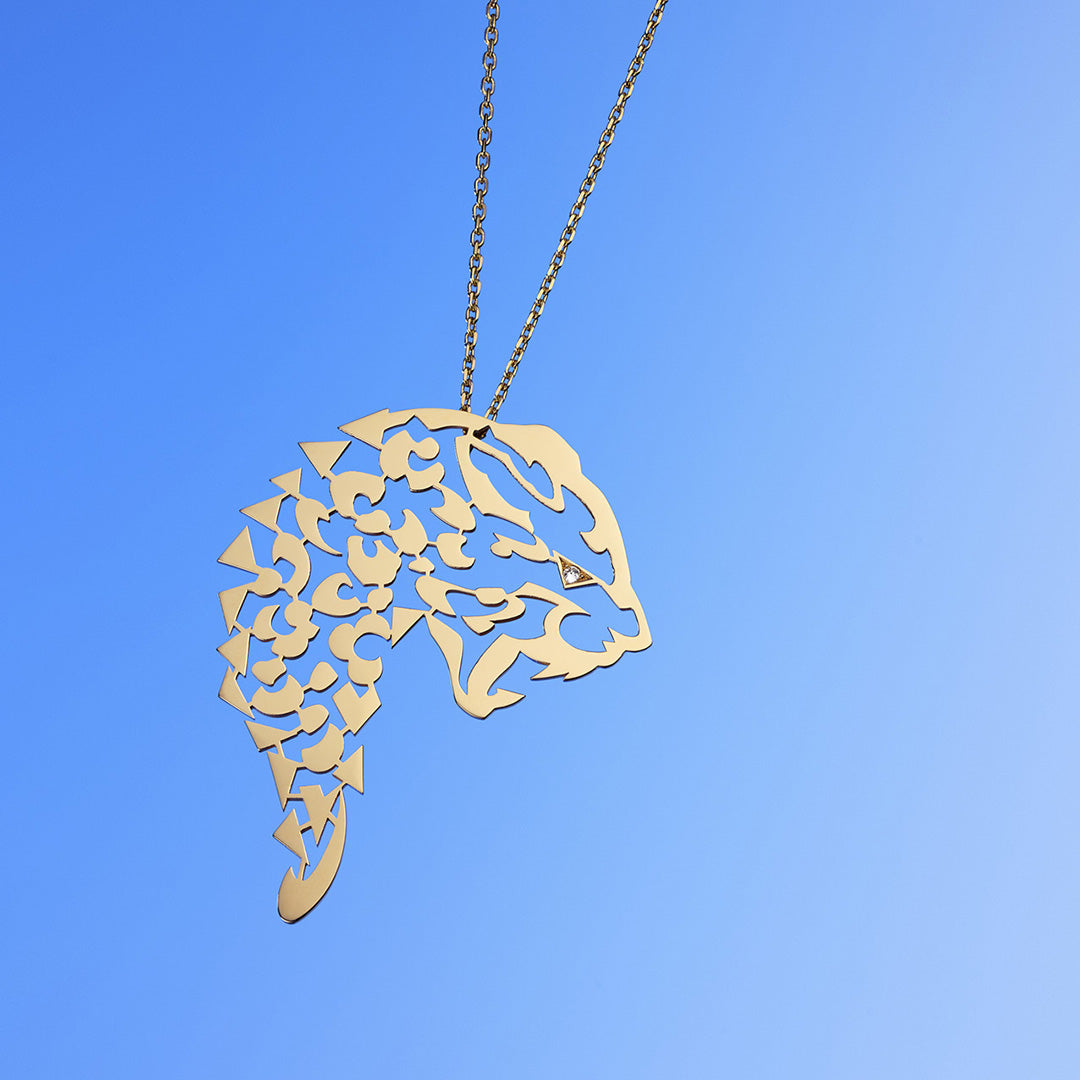 Collier Animal Tattoo jaguar diamant