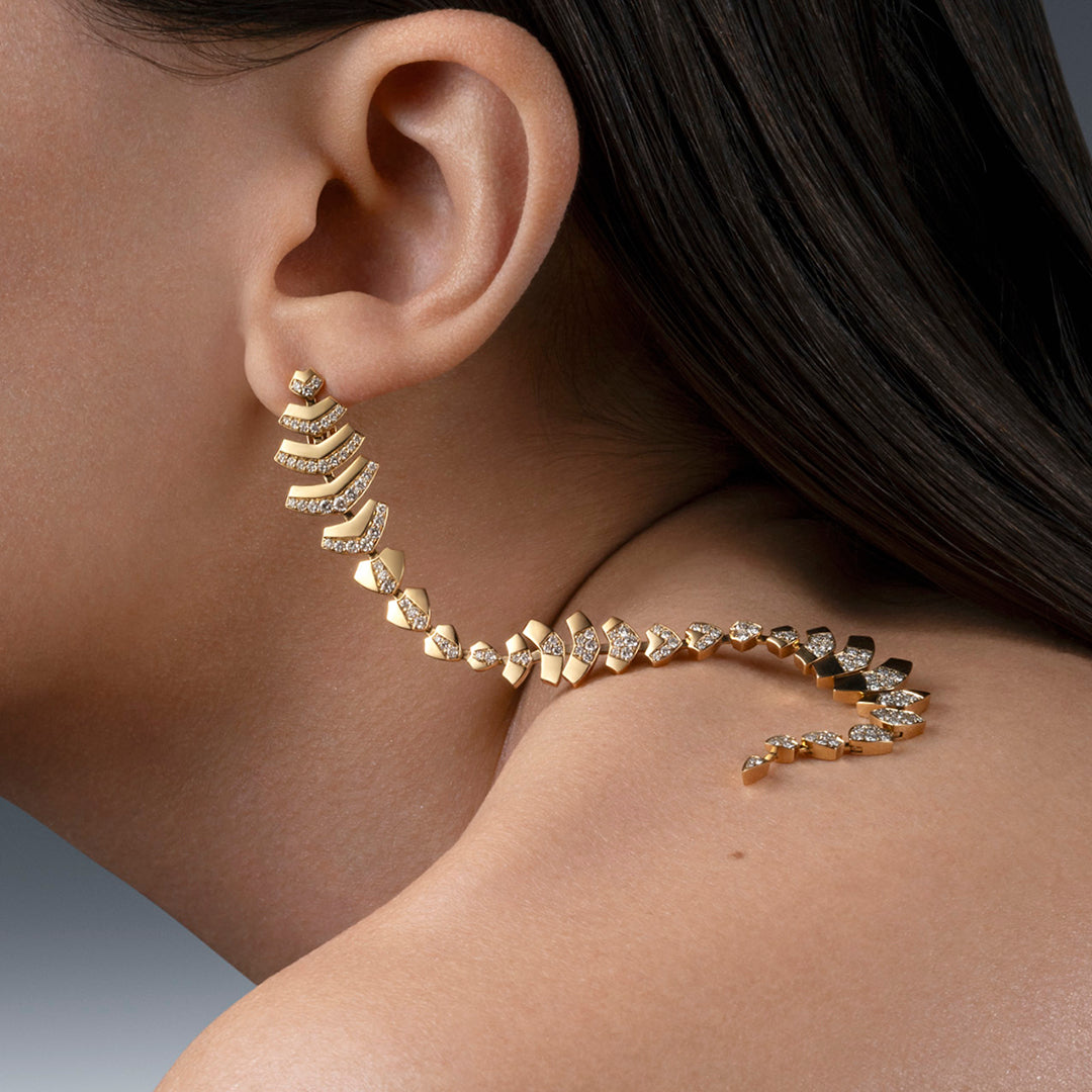 Boucle d'oreille Python diamants