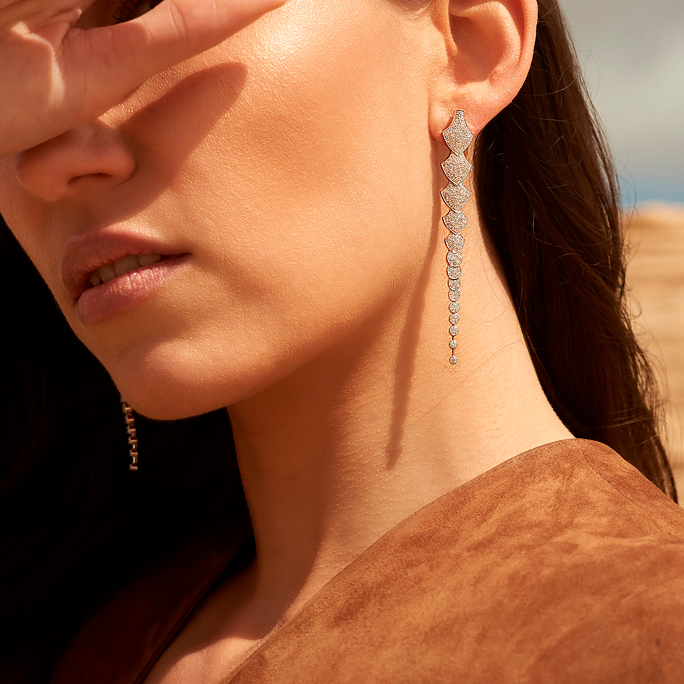 Boucles d'oreilles Python diamants
