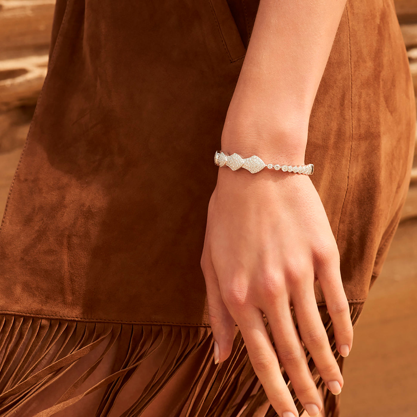 Bracelet jonc Python diamants