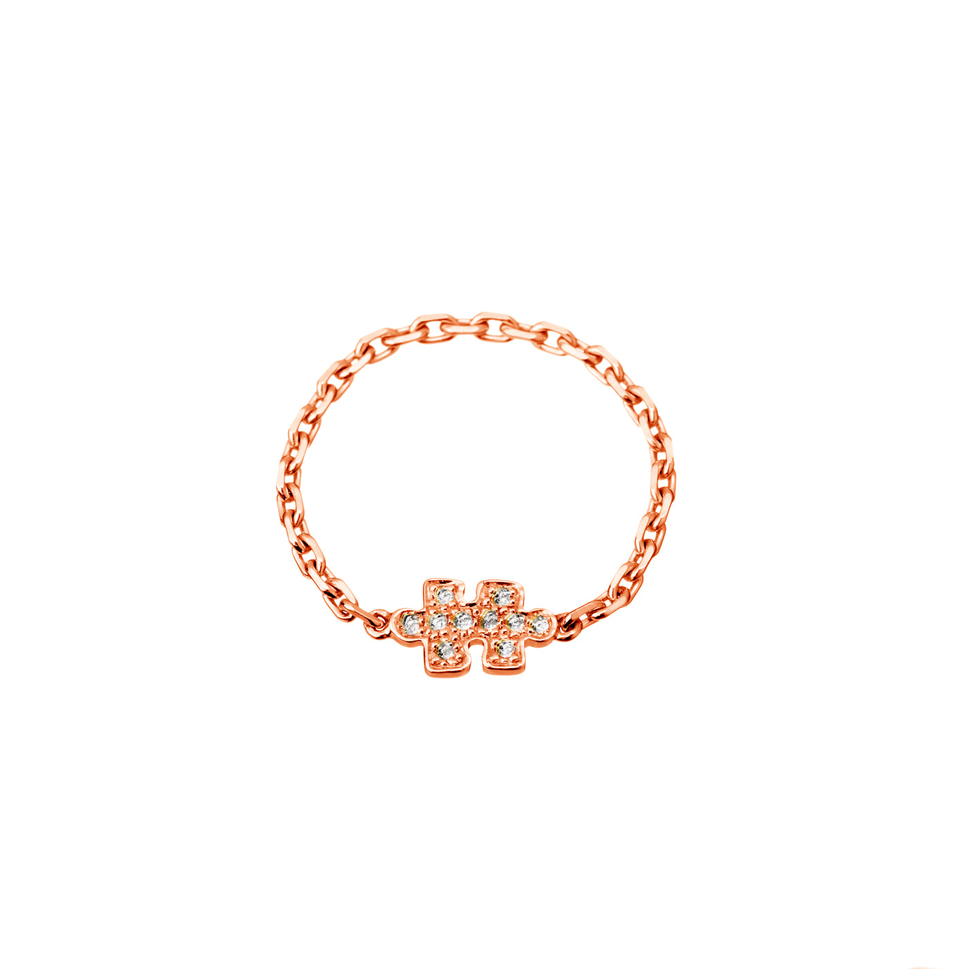 Bague chaîne Mini Puzzle diamants