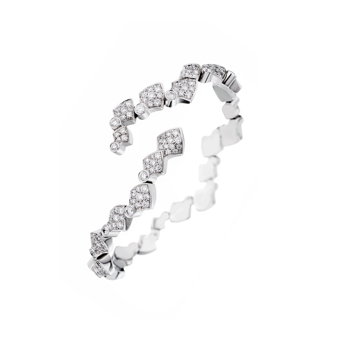 Bracelet ouvert Python diamants