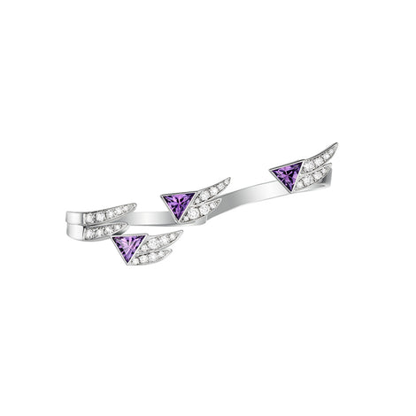 Bague double Spread your Wings améthystes diamants
