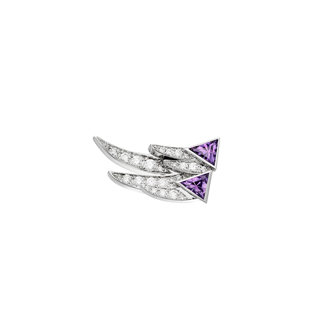 Boucle d’oreille Spread your Wings améthystes diamants