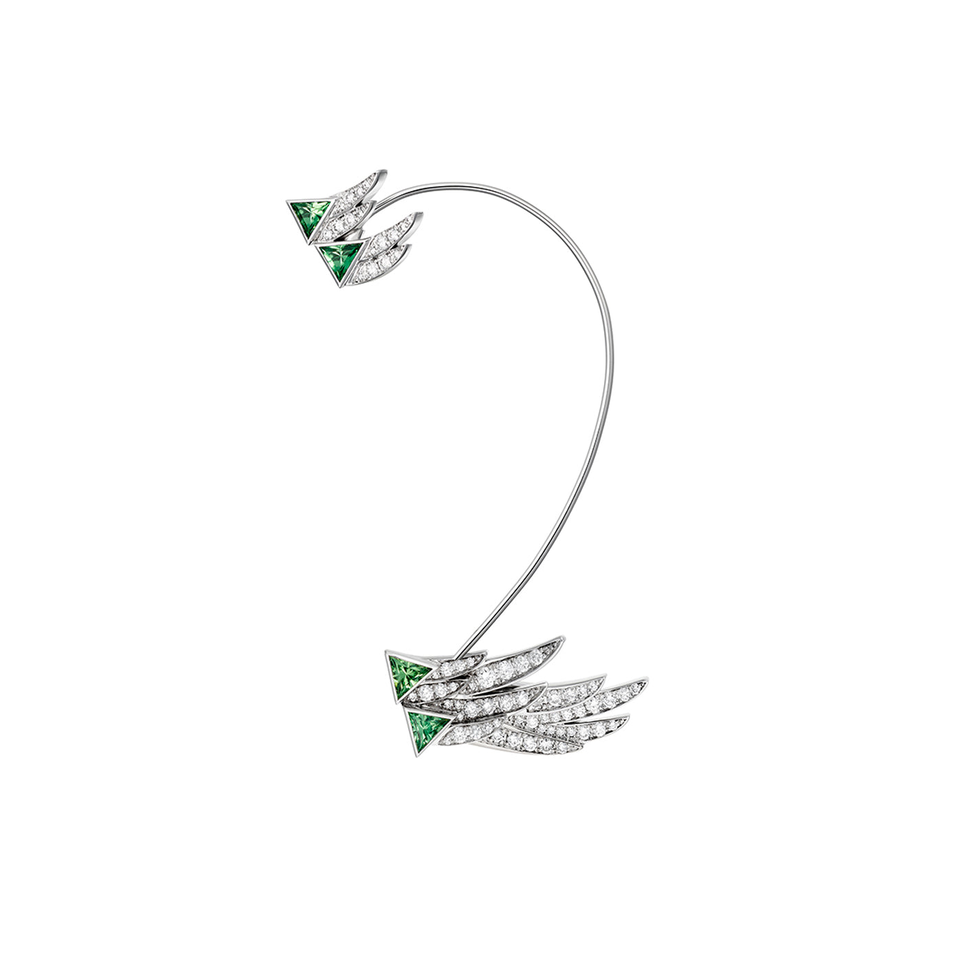 Boucle d’oreille Spread your Wings tsavorites diamants