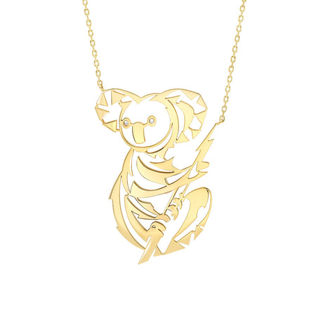 Animal Tattoo koala diamond necklace
