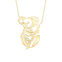 Animal Tattoo koala diamond necklace