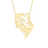 Animal Tattoo lion diamond necklace