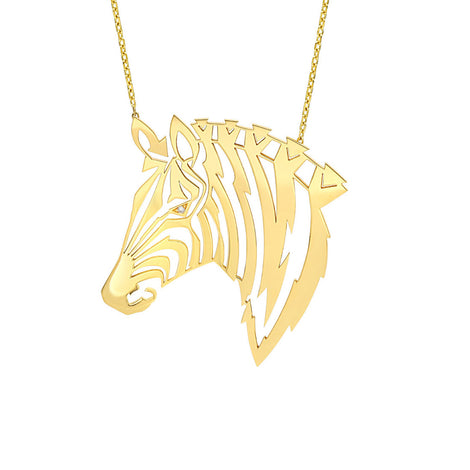 Animal Tattoo zebra diamond necklace