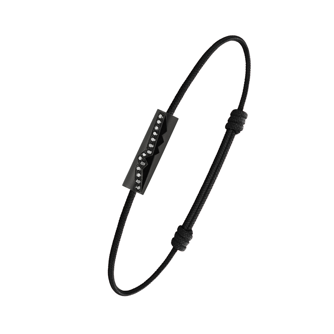 Bracelet cordon Capture Amulet diamants noirs