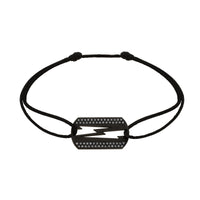 Bracelet cordon Lovetag diamants noirs