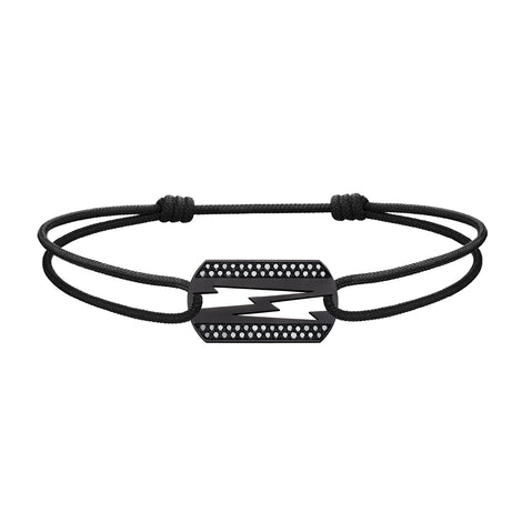 Bracelet cordon Lovetag diamants noirs