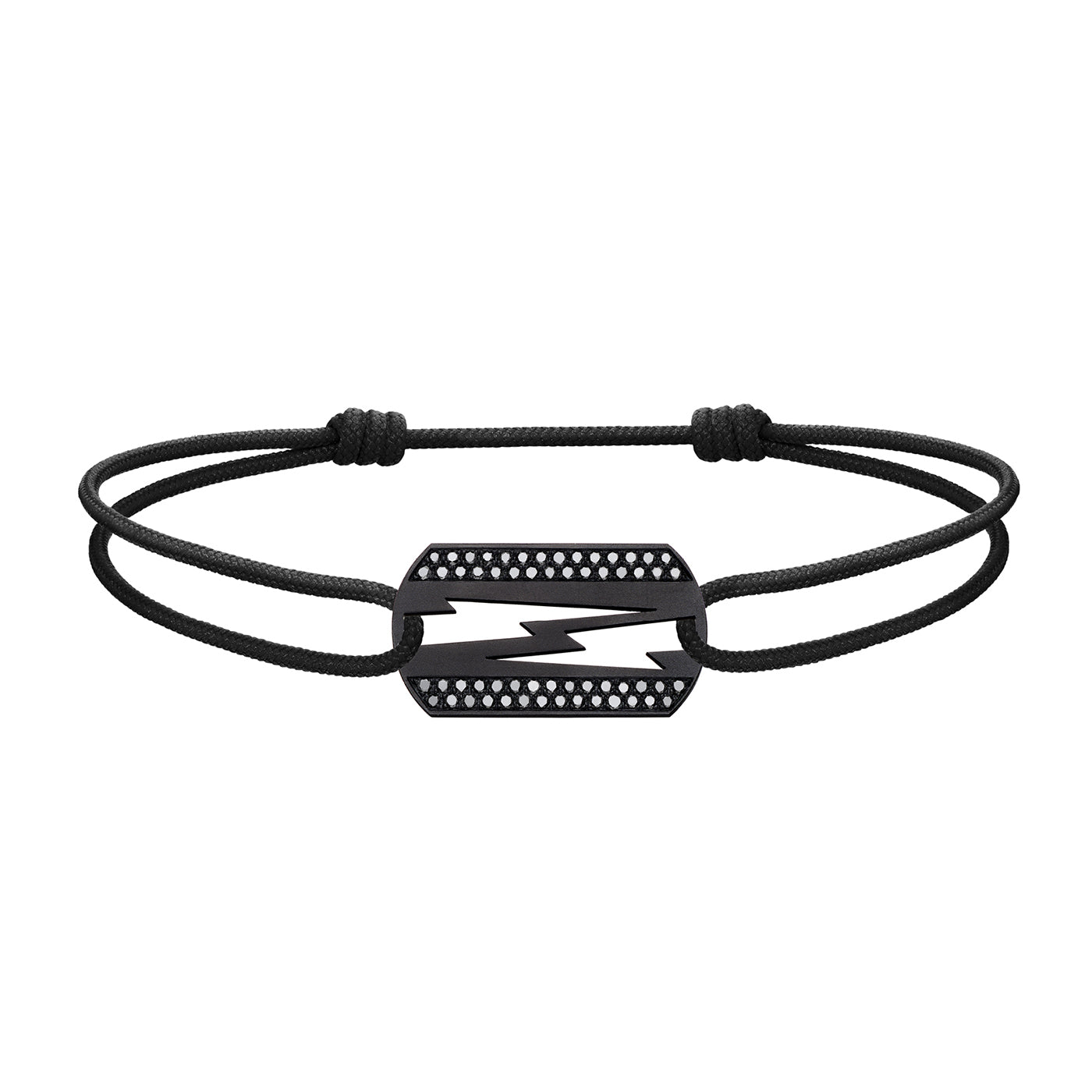 Bracelet cordon Lovetag diamants noirs