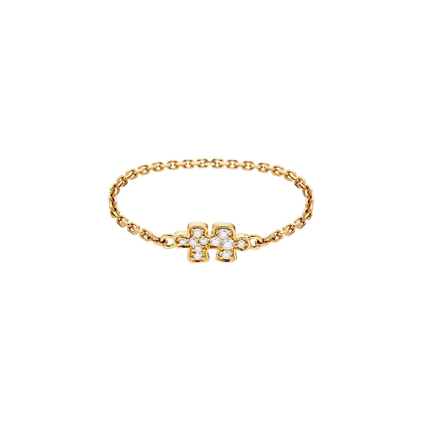 Bague chaîne Mini Puzzle diamants