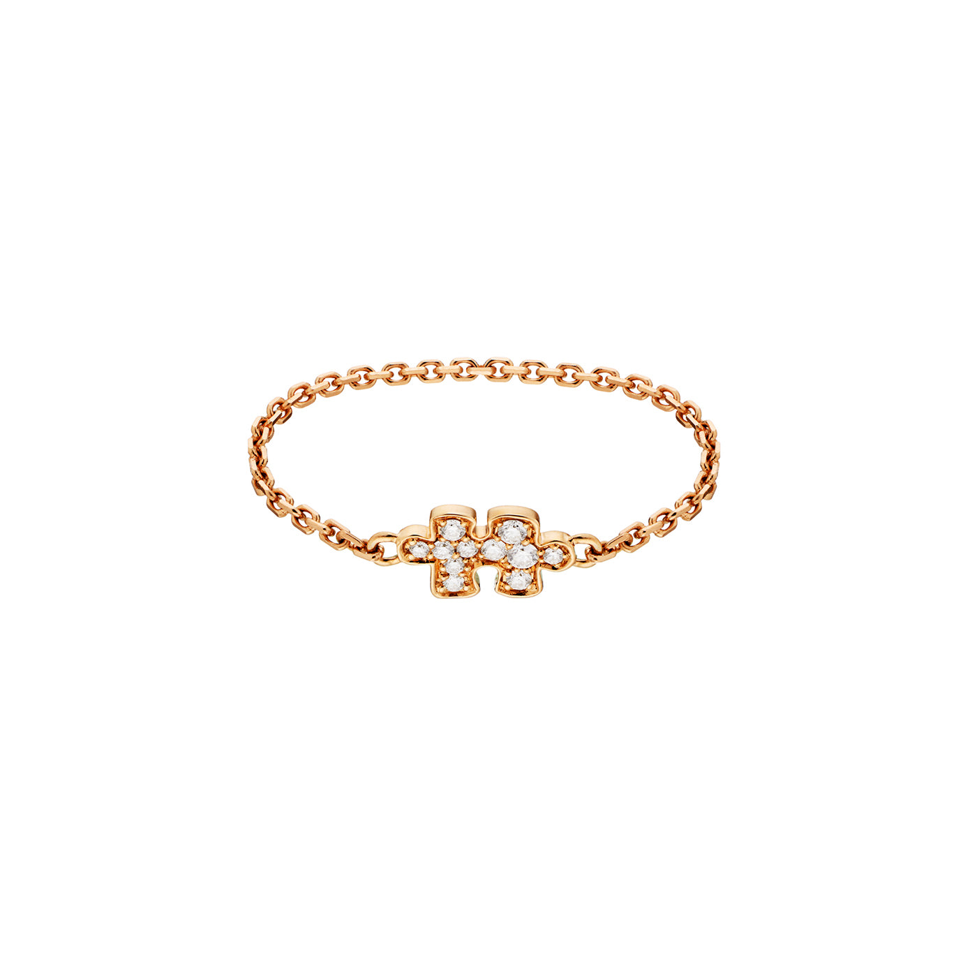 Bague chaîne Mini Puzzle diamants