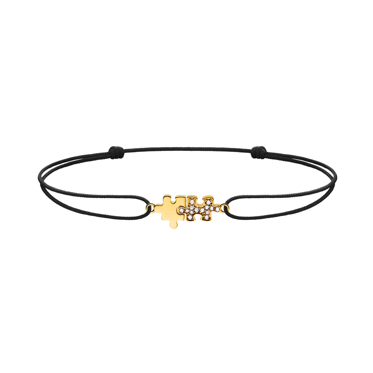 Mini Puzzle Duo diamonds cord bracelet