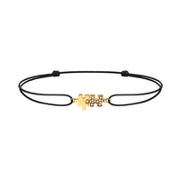 Mini Puzzle Duo diamonds cord bracelet