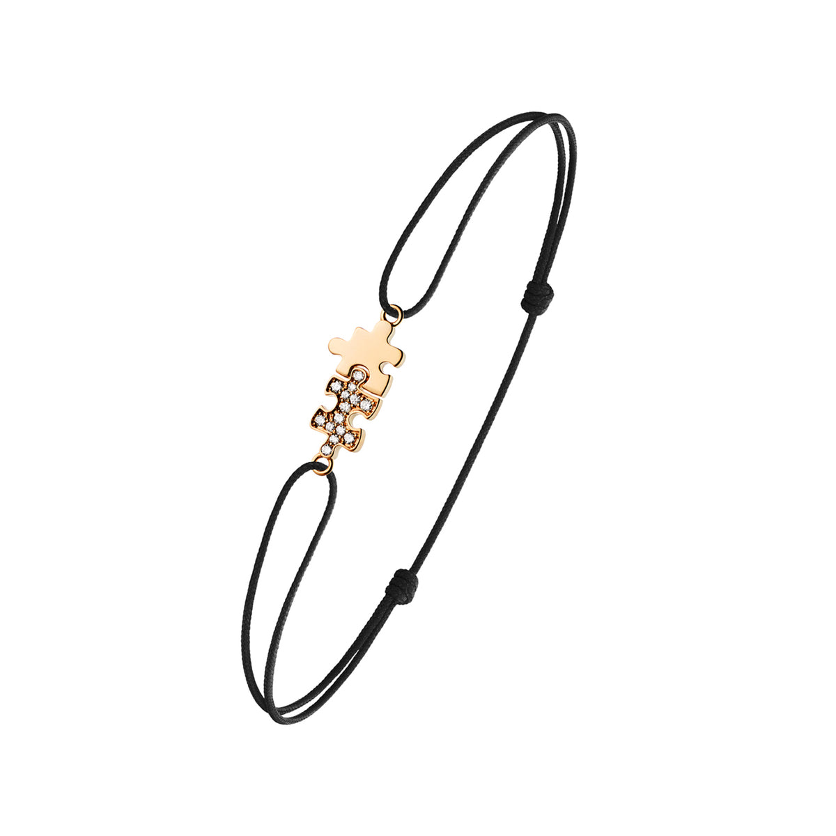 Mini Puzzle Duo diamonds cord bracelet