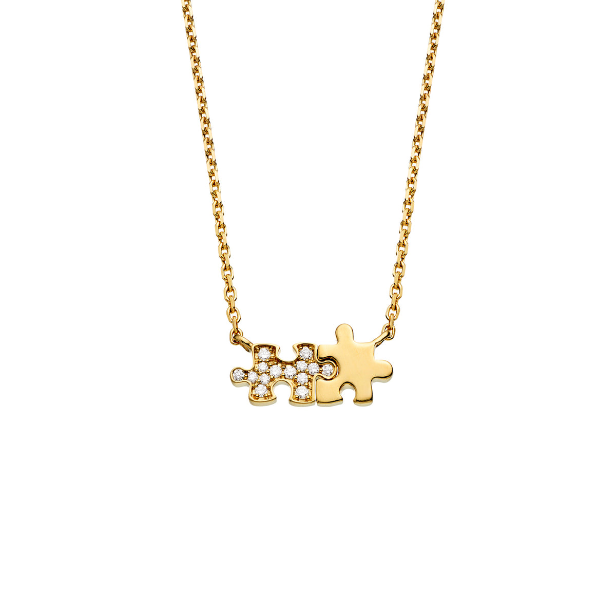 Mini Puzzle Duo diamonds necklace