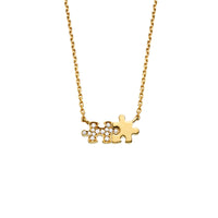 Mini Puzzle Duo diamonds necklace
