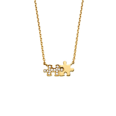 Mini Puzzle Duo diamonds necklace