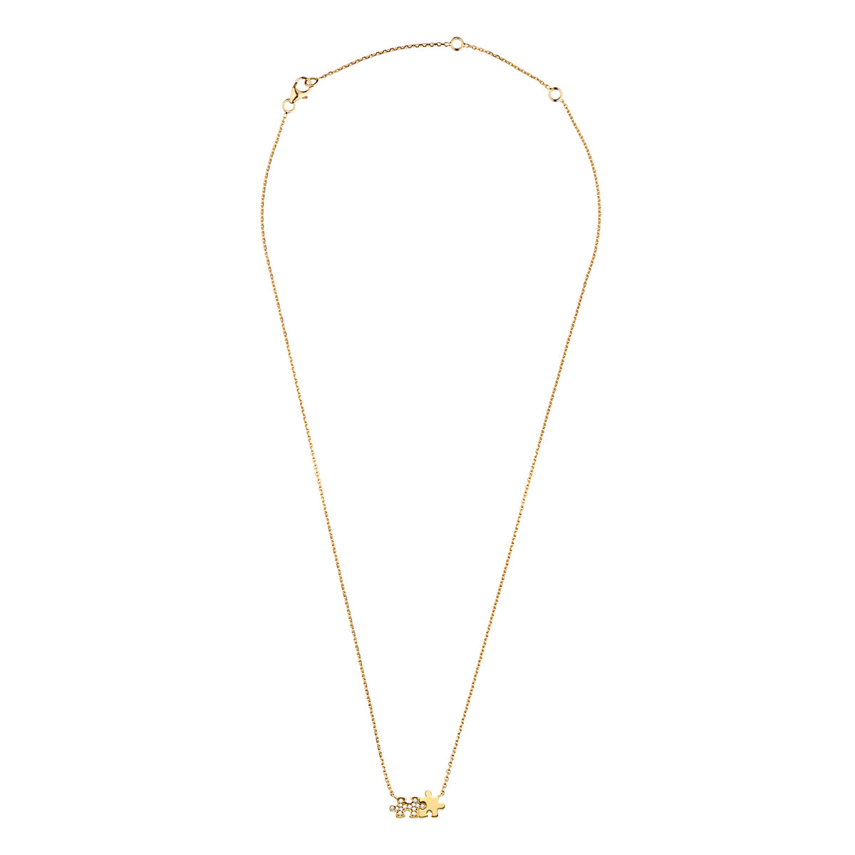Mini Puzzle Duo diamonds necklace
