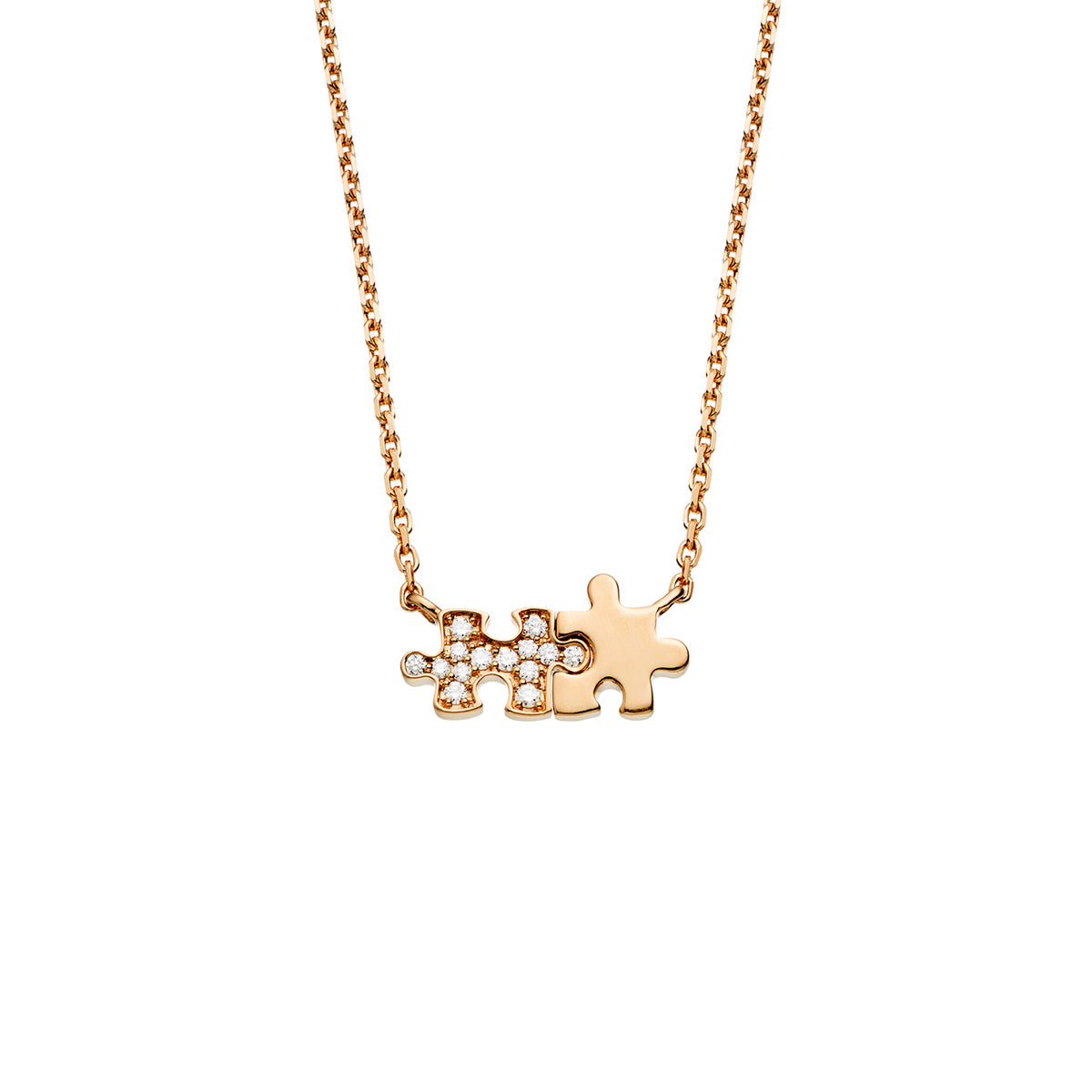 Mini Puzzle Duo diamonds necklace