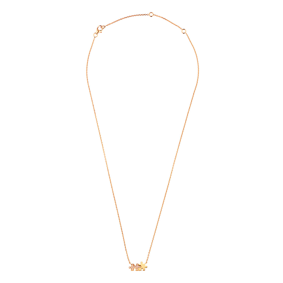 Mini Puzzle Duo diamonds necklace