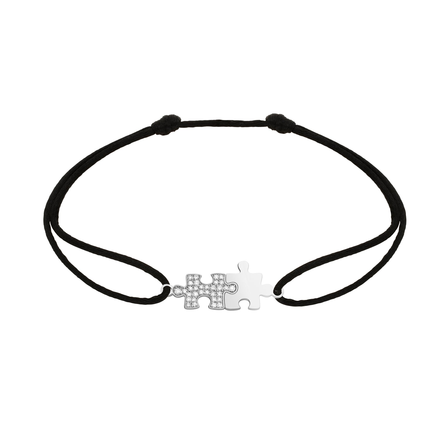 Bracelet cordon Puzzle Duo diamants