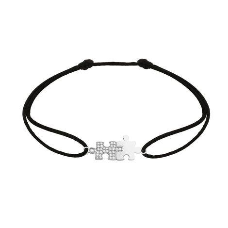 Puzzle Duo diamond cord bracelet