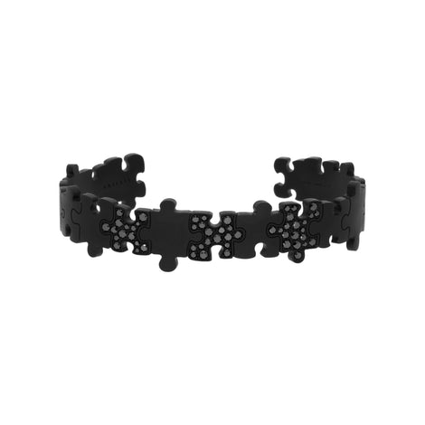 Puzzle black diamond bracelet