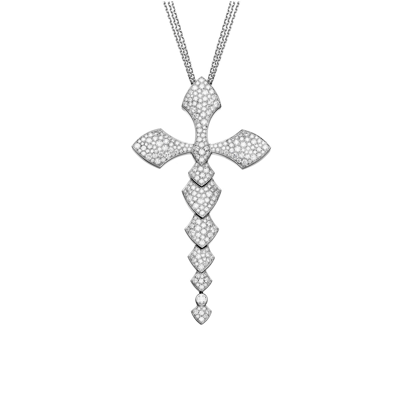 Python diamond L necklace