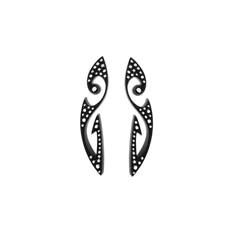 Tattoo black diamond earrings