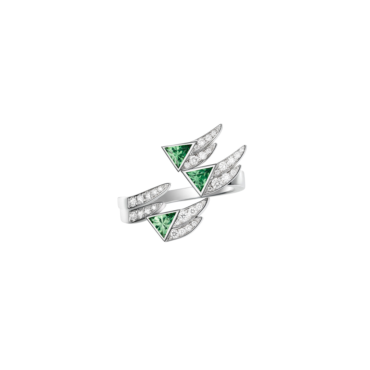 Bague Spread your Wings tsavorites diamants