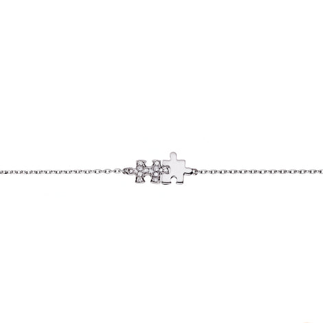 Bracelet chaîne Mini Puzzle Duo diamants