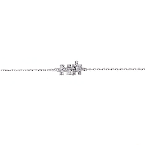 Bracelet chaîne Mini Puzzle Duo diamants